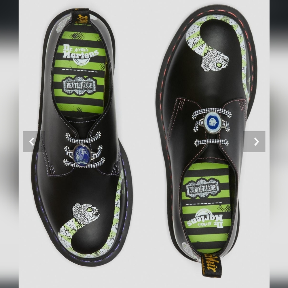 Dr. Martens Limited Edition 🪲🧃 Beetlejuice Oxford shoes 💜🖤💚🤍